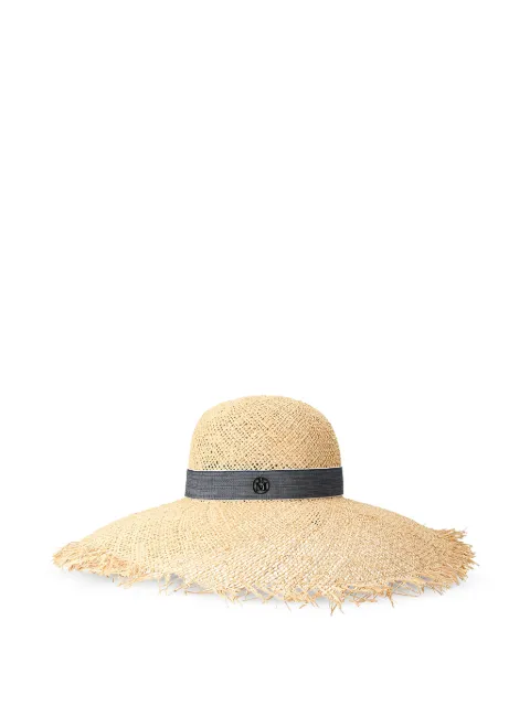 Maison Michel Blanche frayed trim hat Neutrals 1004090001