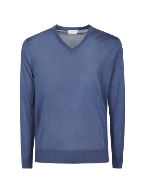 Ballantyne V-neck long-sleeve sweater Blue B2P00116S05