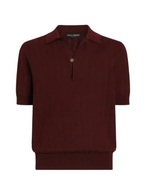 Dolce & Gabbana openwork cotton polo shirt Purple GXZBRTJBCJO