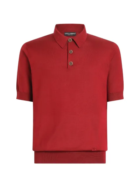 Dolce & Gabbana polo shirt in smooth silk Black GXZ02ZJBSPK