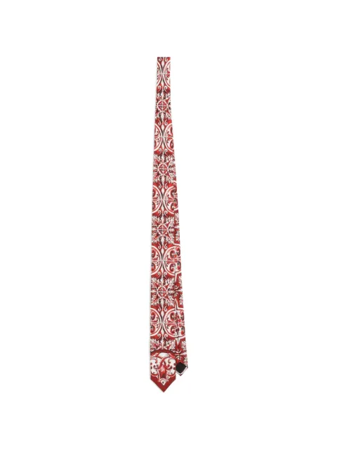 Dolce & Gabbana Majolica-print silk tie Red GT149EG0WQ6