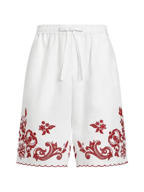 Dolce & Gabbana embroidered linen Vanity bermuda White GP23UZGK409