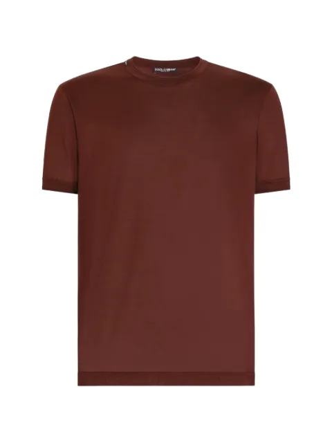 Dolce & Gabbana crew neck silk T-shirt Red G8ST1TG7P0F