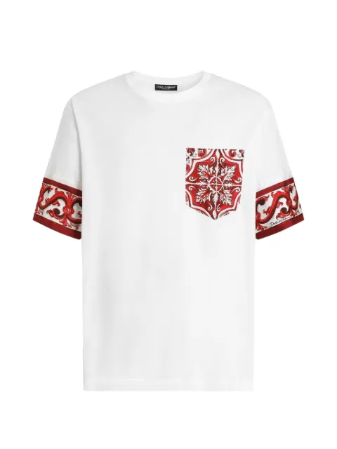 Dolce & Gabbana Majolica-print T-shirt in cotton White G8SB2TG7P5H