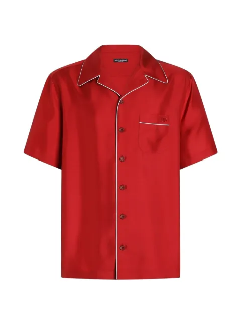 Dolce & Gabbana Hawaii silk twill shirt Red G5KS3ZFU1XB