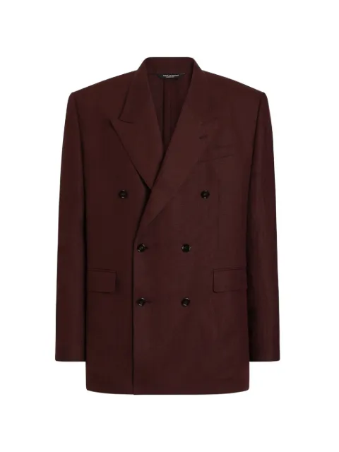 Dolce & Gabbana Sicilia light double-breasted linen jacket Brown G2WC7TFU4JB
