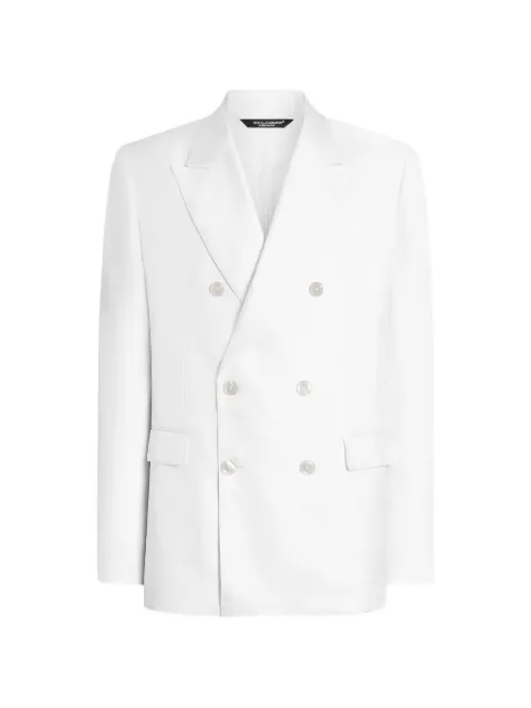 Dolce & Gabbana Sicilia light double-breasted silk twill jacket White G2VD4TFU1XB