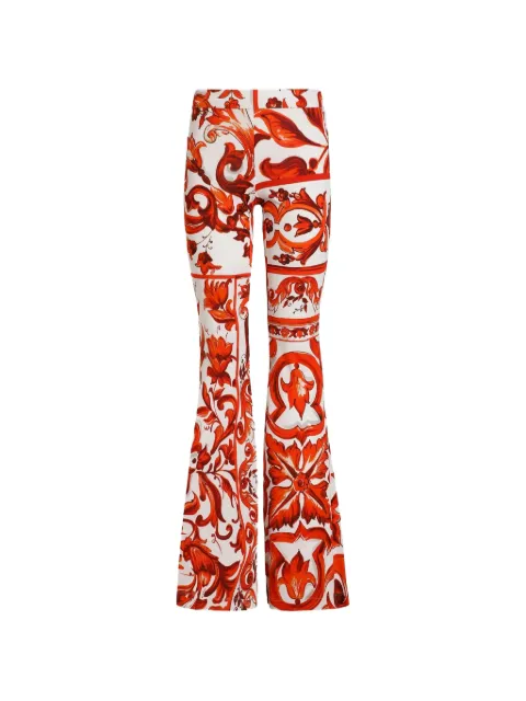 Dolce & Gabbana Majolica-print organzine trousers White FTDK8TFS8DS