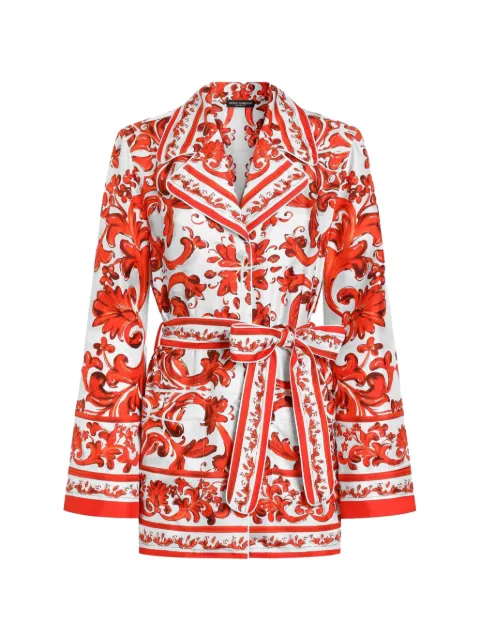 Dolce & Gabbana Majolica-print silk Vanity shirt White F5Q03TGDDRE