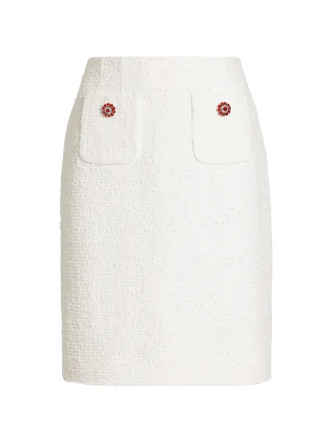 Dolce & Gabbana tweed skirt with jewel buttons White F4DE9ZHUMW9