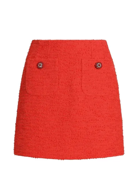 Dolce & Gabbana tweed mini skirt with jewel buttons Orange F4DD3ZHUMW9