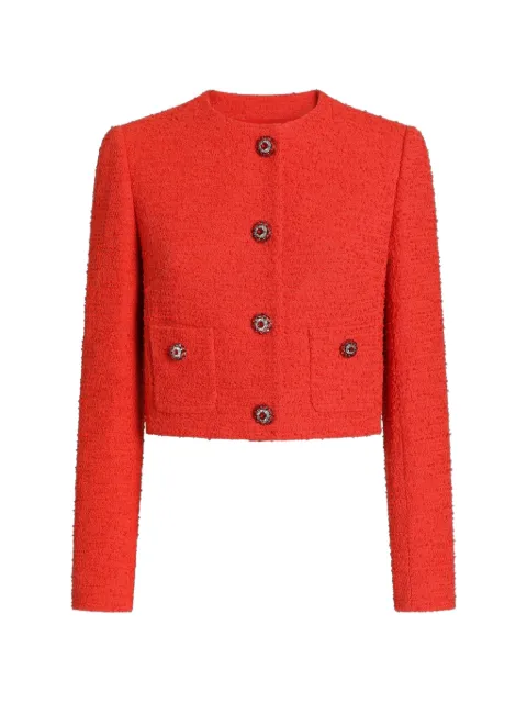 Dolce & Gabbana single-breasted tweed jacket with jewel buttons Orange F27JAZHUMW9