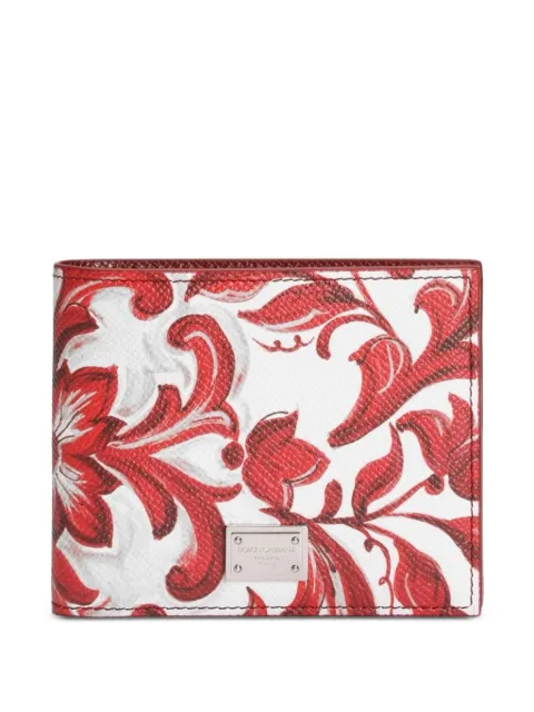 Dolce & Gabbana majolica-print calfskin wallet White BP3102A0646