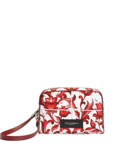 Dolce & Gabbana majolica-print Essenza poplin handbag Red BM2500A0645