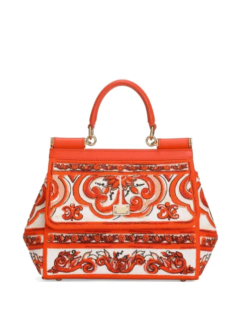 Dolce & Gabbana small Sicily handbag with Majolica embroidery Orange BB6003BW050