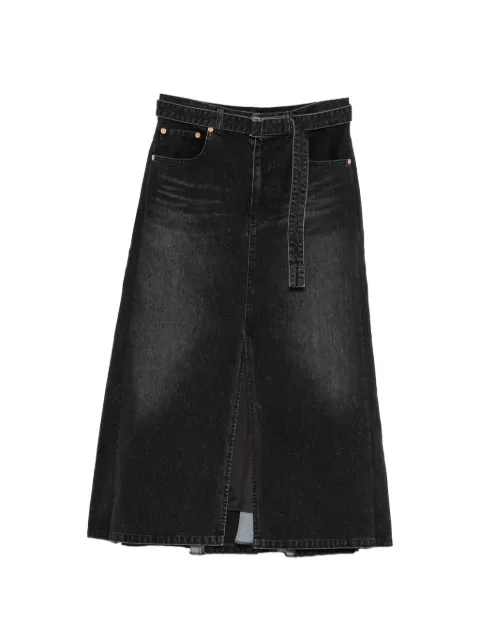 sacai belted split midi skirt Black 2608470