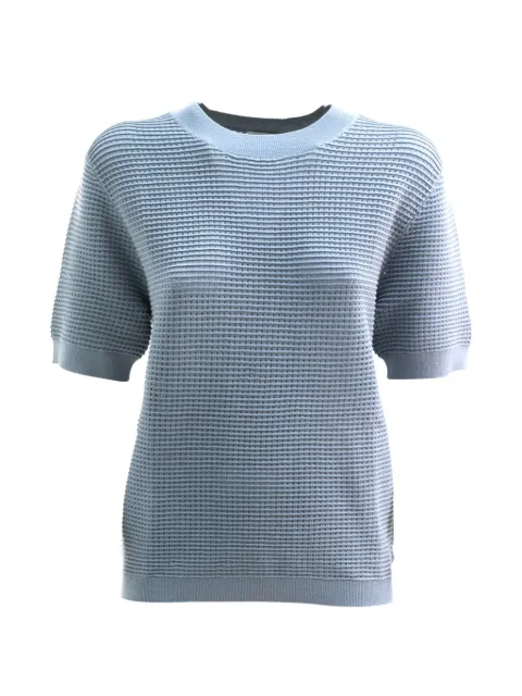 P.A.R.O.S.H. textured short-sleeve sweater Blue RENFIELDD540939