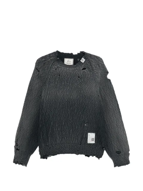 Maison MIHARA YASUHIRO distressed crew-neck sweater Grey J16SW7021