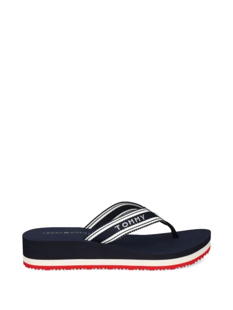 Tommy Hilfiger striped platform flip-flops Blue FW0FW09195