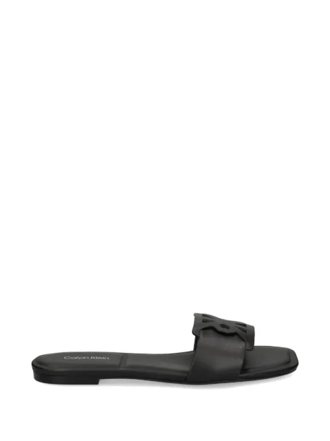 Calvin Klein CK Provence cut-out strap leather sandals Black HW0HW031280GJ