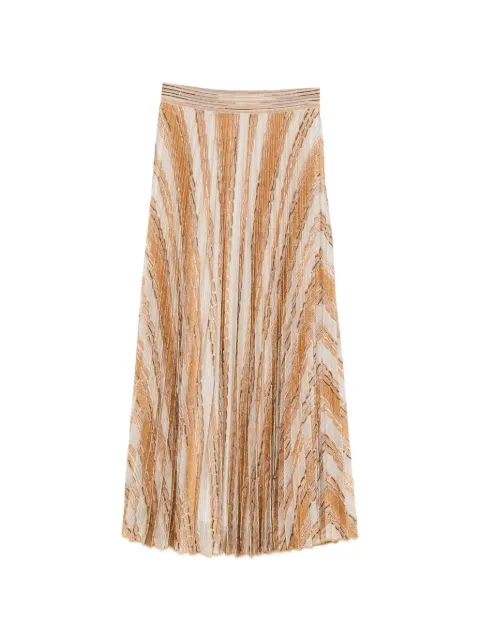 Missoni zigzag-knit pleated midi skirt Neutrals DS26SH12BK01HZ