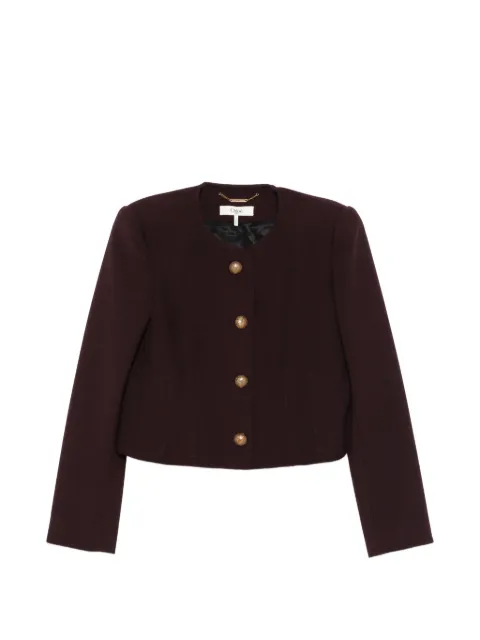 Chloé collarless cropped jacket Purple CH26SVE0106156A