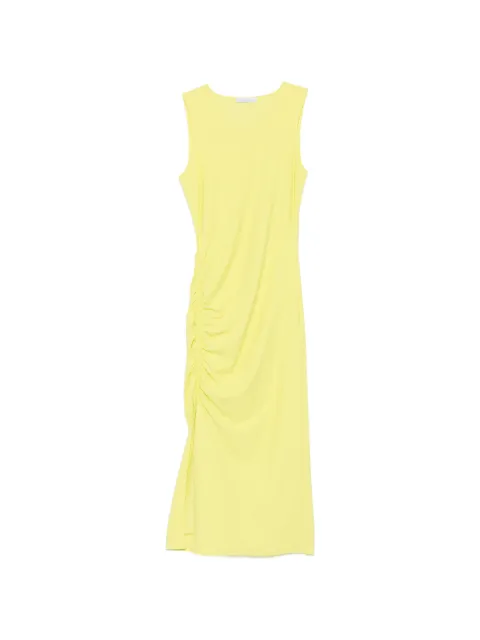 Patrizia Pepe midi ruched dress Yellow 2A3081JZ26