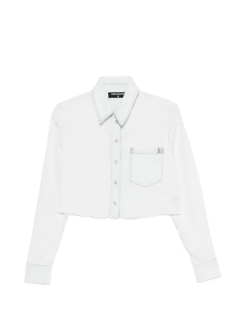Patrizia Pepe buttoned cropped shirt Blue 2C1665D9A0