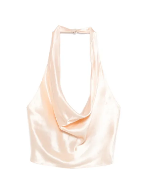 Patrizia Pepe halterneck satin top Neutrals 2C1691A740