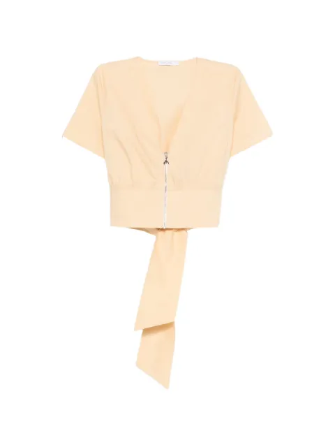 Patrizia Pepe zip-fastening cropped top Neutrals 2C1672A9B9