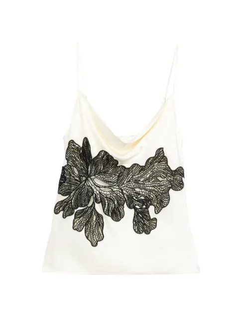 Patrizia Pepe lace-detail sleeveless top Neutrals 2C1686A779