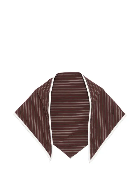 Patrizia Pepe stripe-pattern logo-patch scarf Brown 2F0151A552