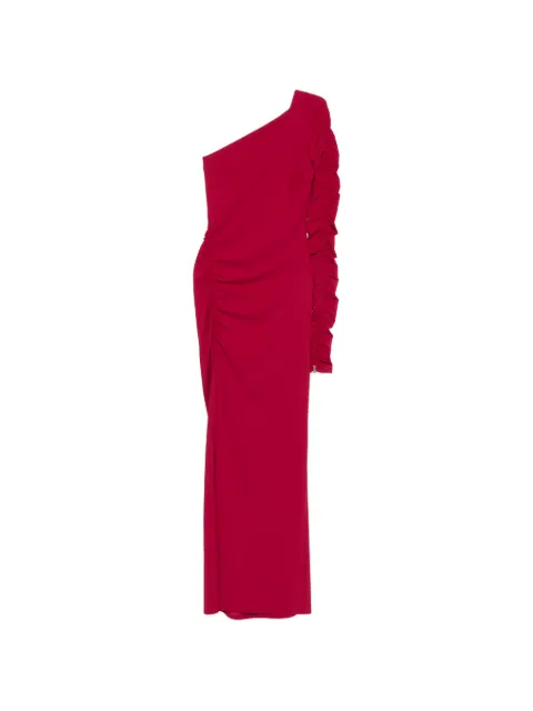 Patrizia Pepe asymmetric-neck ruffled-detail maxi dress Red 2A3012JZ26