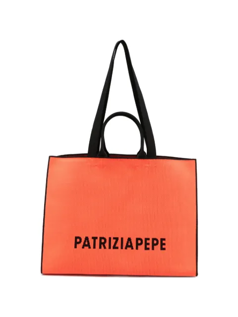 Patrizia Pepe logo-intarsia tote bag Orange 2B0175K264J513