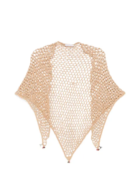 Patrizia Pepe crochet-knit pareo scarf Neutrals 2F0138K338