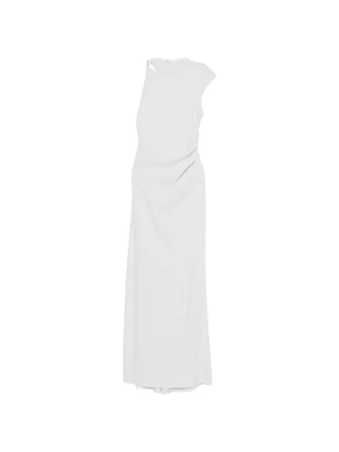Patrizia Pepe asymmetric-arm maxi dress Grey 2A3021A738