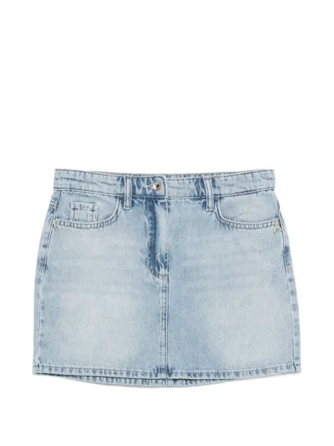 Patrizia Pepe Fly logo-plaque denim mini skirt Blue 2G1058D070