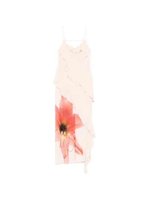 Patrizia Pepe ruffled floral-print midi dress Pink 2A3090A765