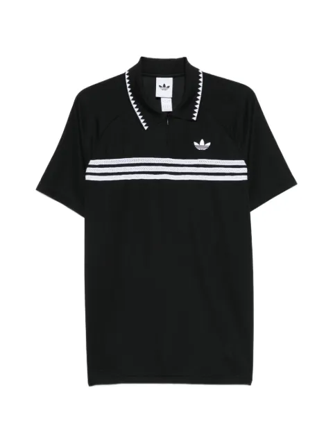 adidas striped-detail polo shirt Black KE2141
