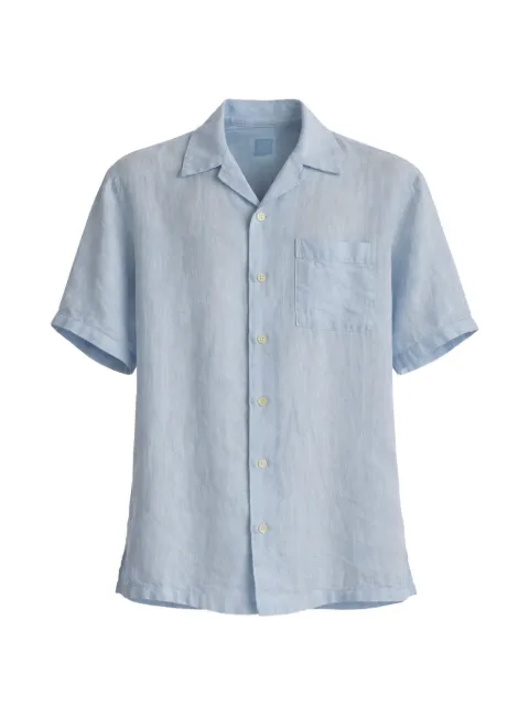 120% Lino linen short-sleeve shirt Blue 33ALIM19L3