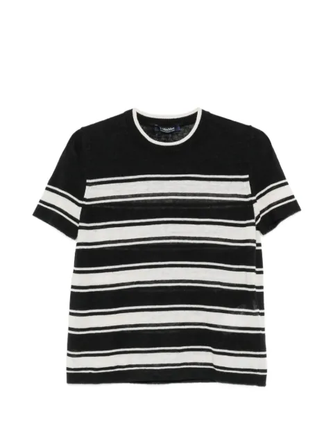 'S Max Mara striped linen T-shirt Black 2619361033600