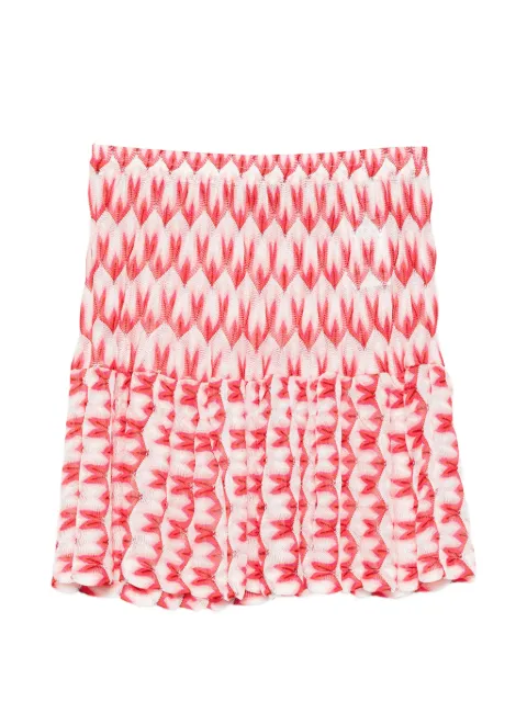 Missoni zigzag-knit ruffled mini skirt Red MC26SH00BR014I