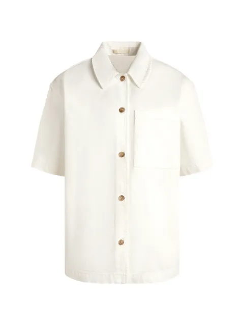 12 STOREEZ bowling denim shirt White 136359