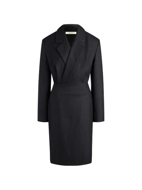 12 STOREEZ pinstripe blazer midi dress Black 133361
