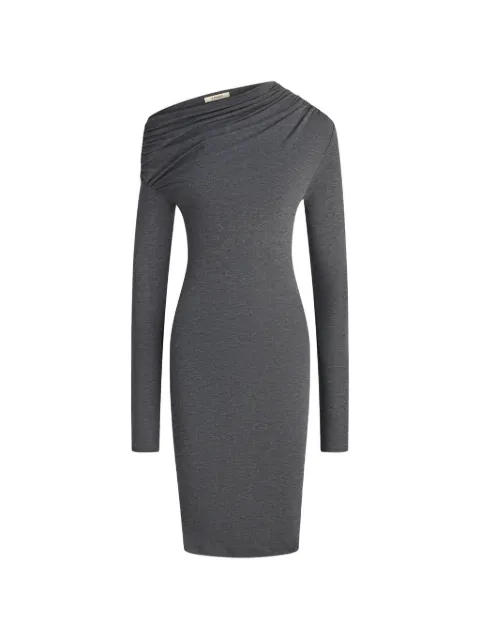 12 STOREEZ asymmetric draped mini dress Grey 135512