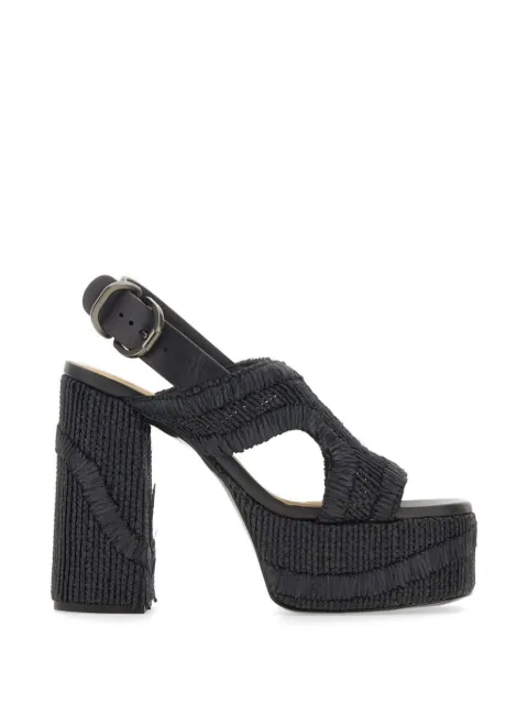 Castañer embroidered platform sandals Black 026213100