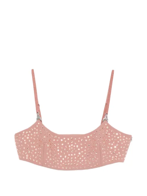 Patrizia Pepe rhinestone-embellished crop top Pink 2C1694A737