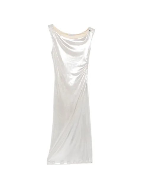 Patrizia Pepe logo-detail midi dress Silver 2A3040J242