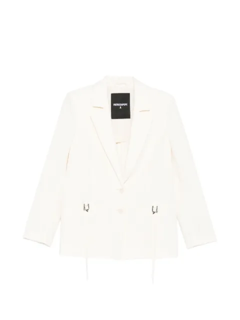 Patrizia Pepe tie-embellished single-breasted blazer Neutrals 2S1558A052