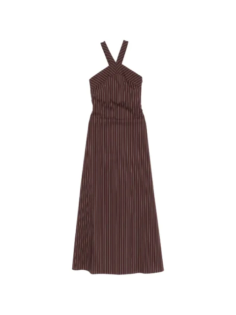 Patrizia Pepe pinstripe-pattern maxi dress Brown 2A3097A552